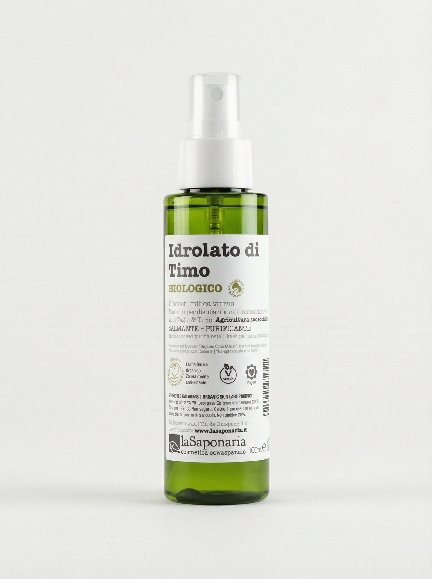 Idrolato timo bio Re-Bottle spray by La Saponaria — product photo on white background