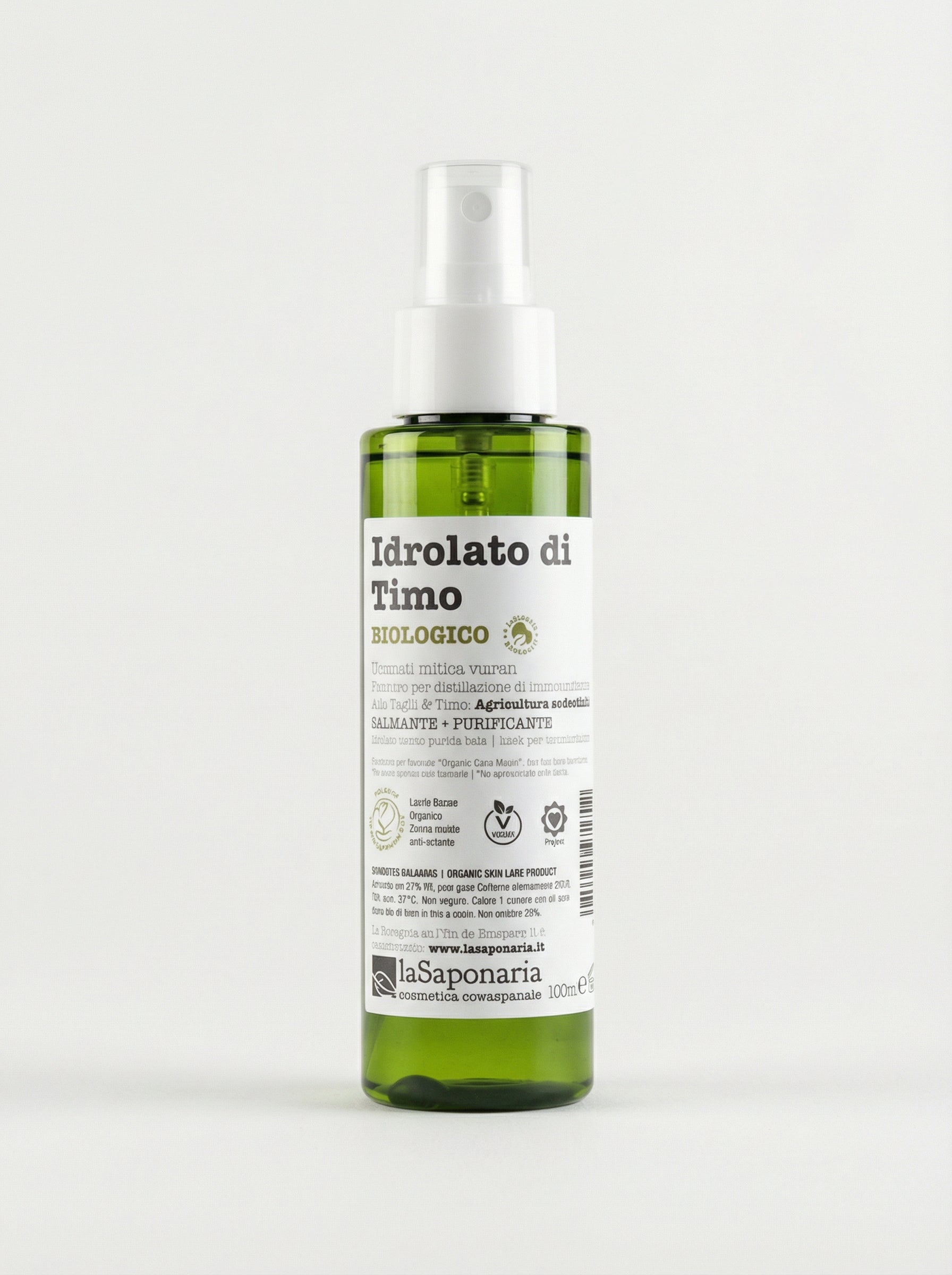 Idrolato timo bio Re-Bottle spray by La Saponaria — product photo on white background