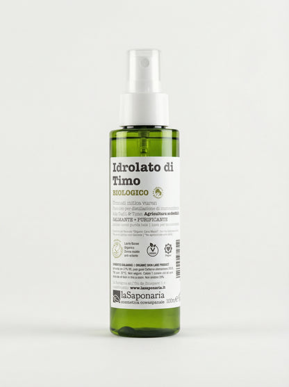 Idrolato timo bio Re-Bottle spray by La Saponaria — product photo on white background
