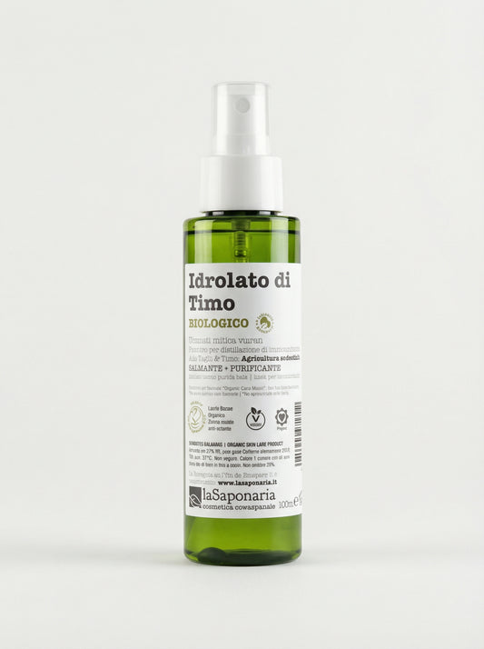Idrolato timo bio Re-Bottle spray by La Saponaria — product photo on white background
