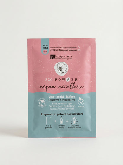 Acqua micellare in polvere da reidratare - Detergente Viso Idratante by La Saponaria — product photo on white background