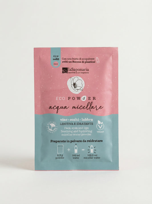 Acqua micellare in polvere da reidratare - Detergente Viso Idratante by La Saponaria — product photo on white background