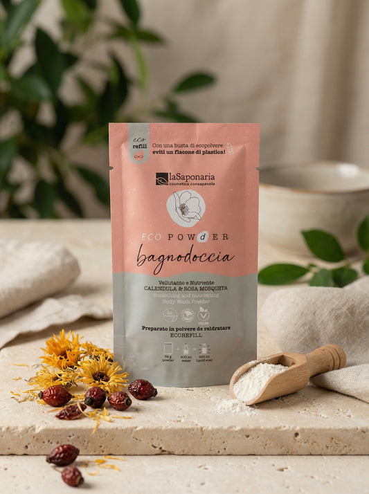 Bagnodoccia in polvere vellutante e nutriente per pelli Secche by La Saponaria — hero product photo
