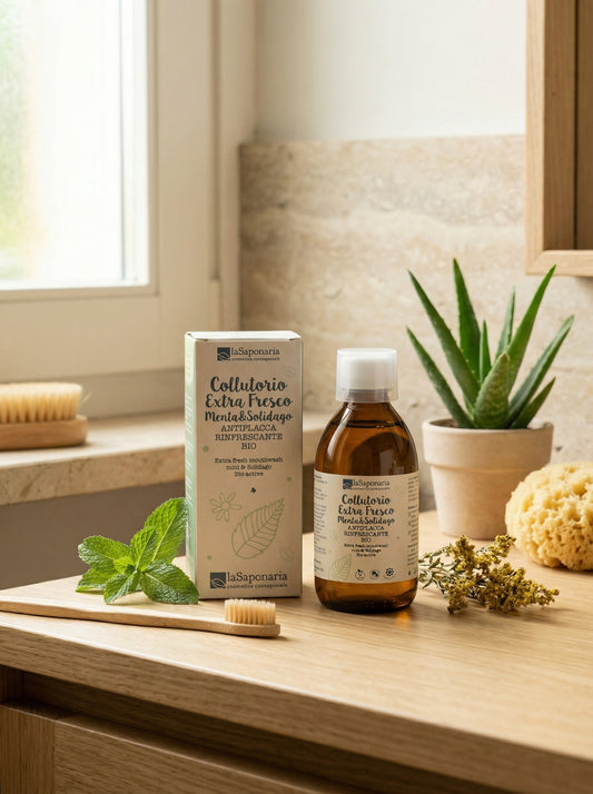 Collutorio Extra Fresco Menta&Solidago Antiplacca Rinfrescante Bio by La Saponaria — hero product photo