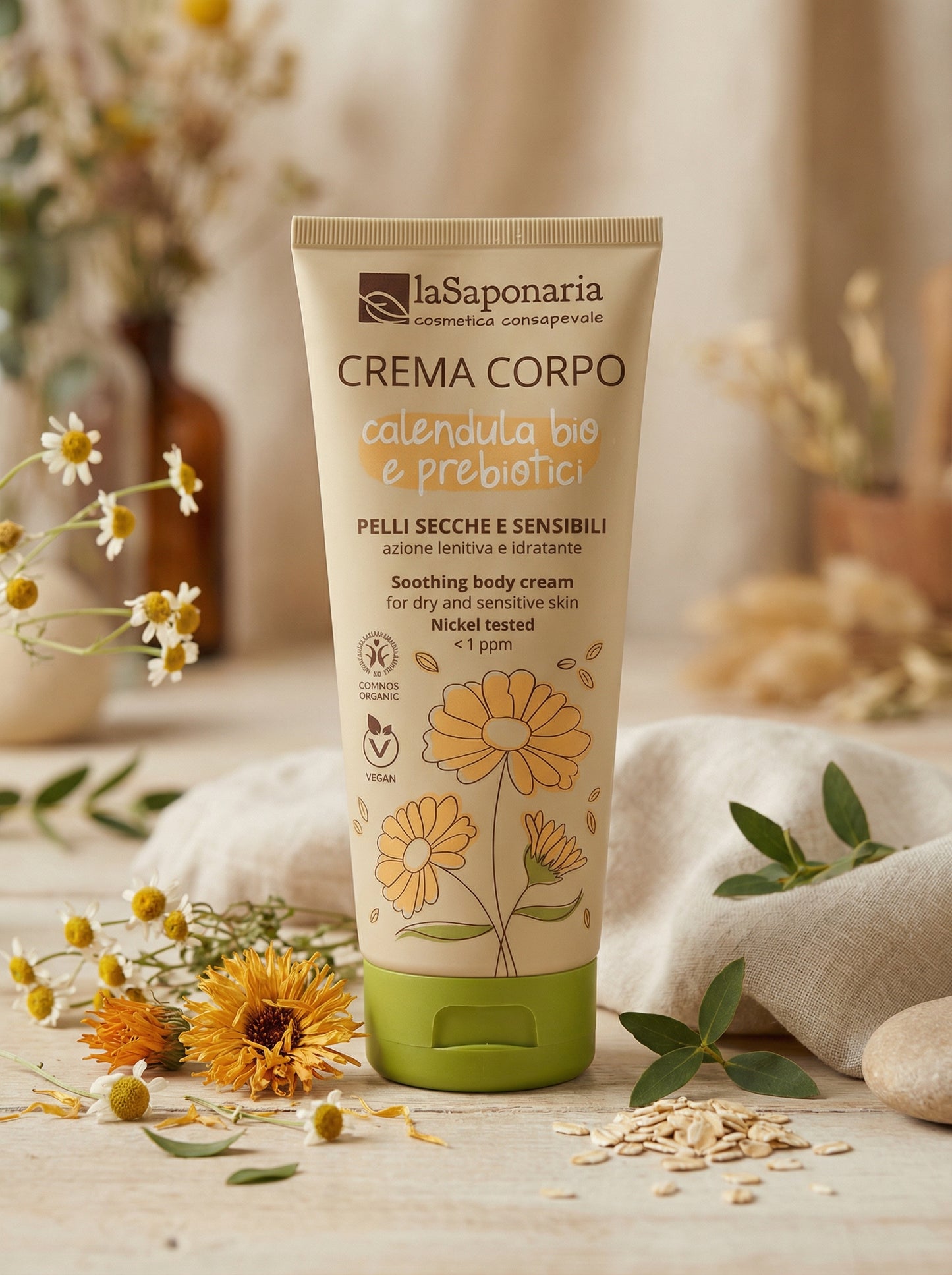 Crema corpo pelli secche e sensibili – Calendula bio e prebiotici by La Saponaria — hero product photo