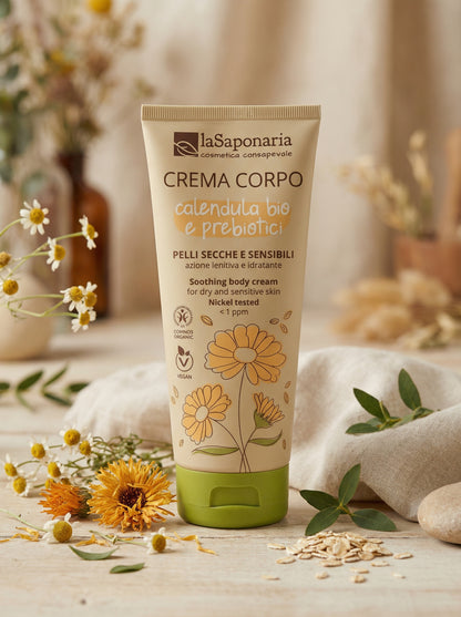 Crema corpo pelli secche e sensibili – Calendula bio e prebiotici by La Saponaria — hero product photo