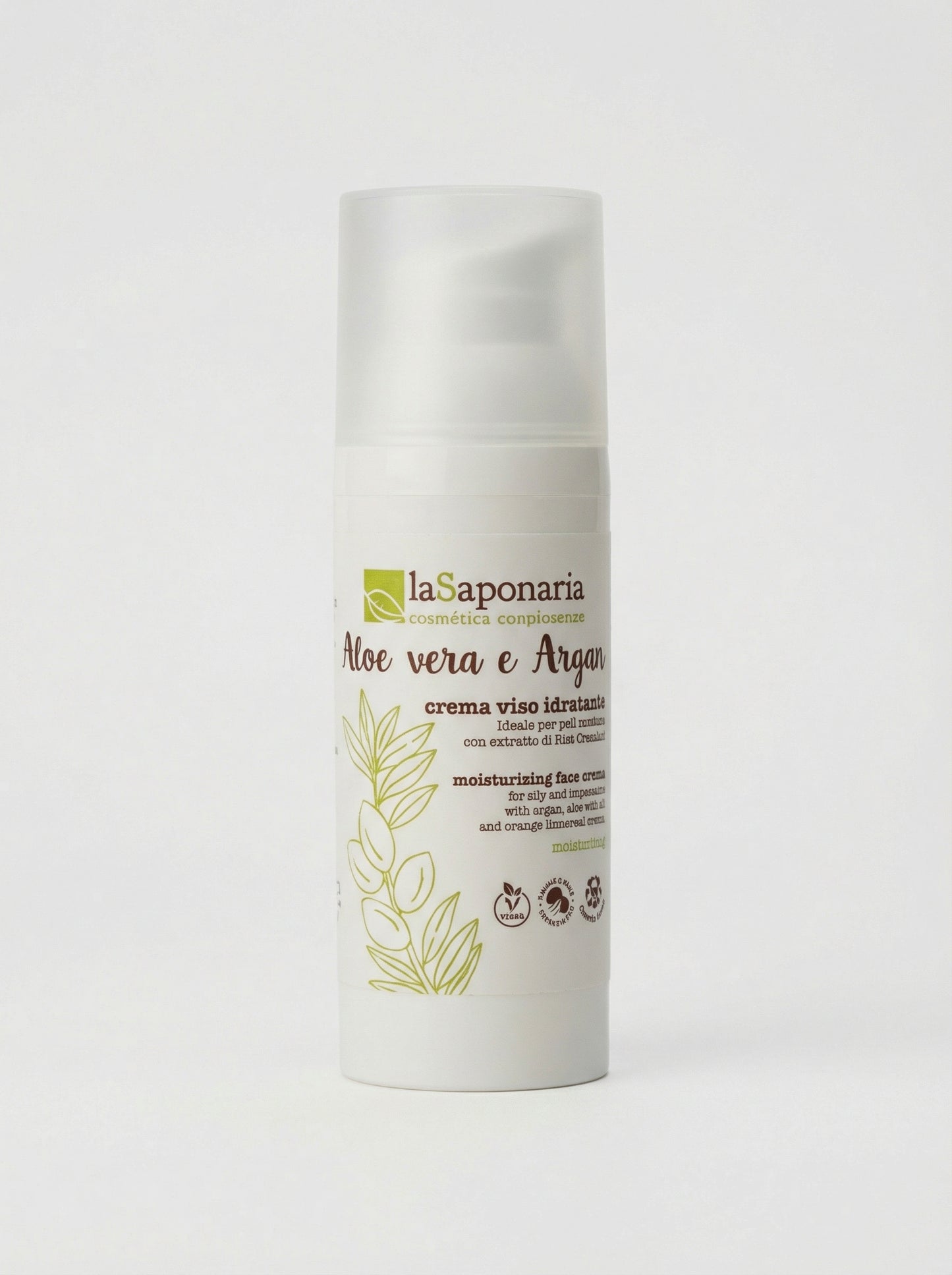Crema viso idratante - Aloe Vera e Argan by La Saponaria — product photo on white background