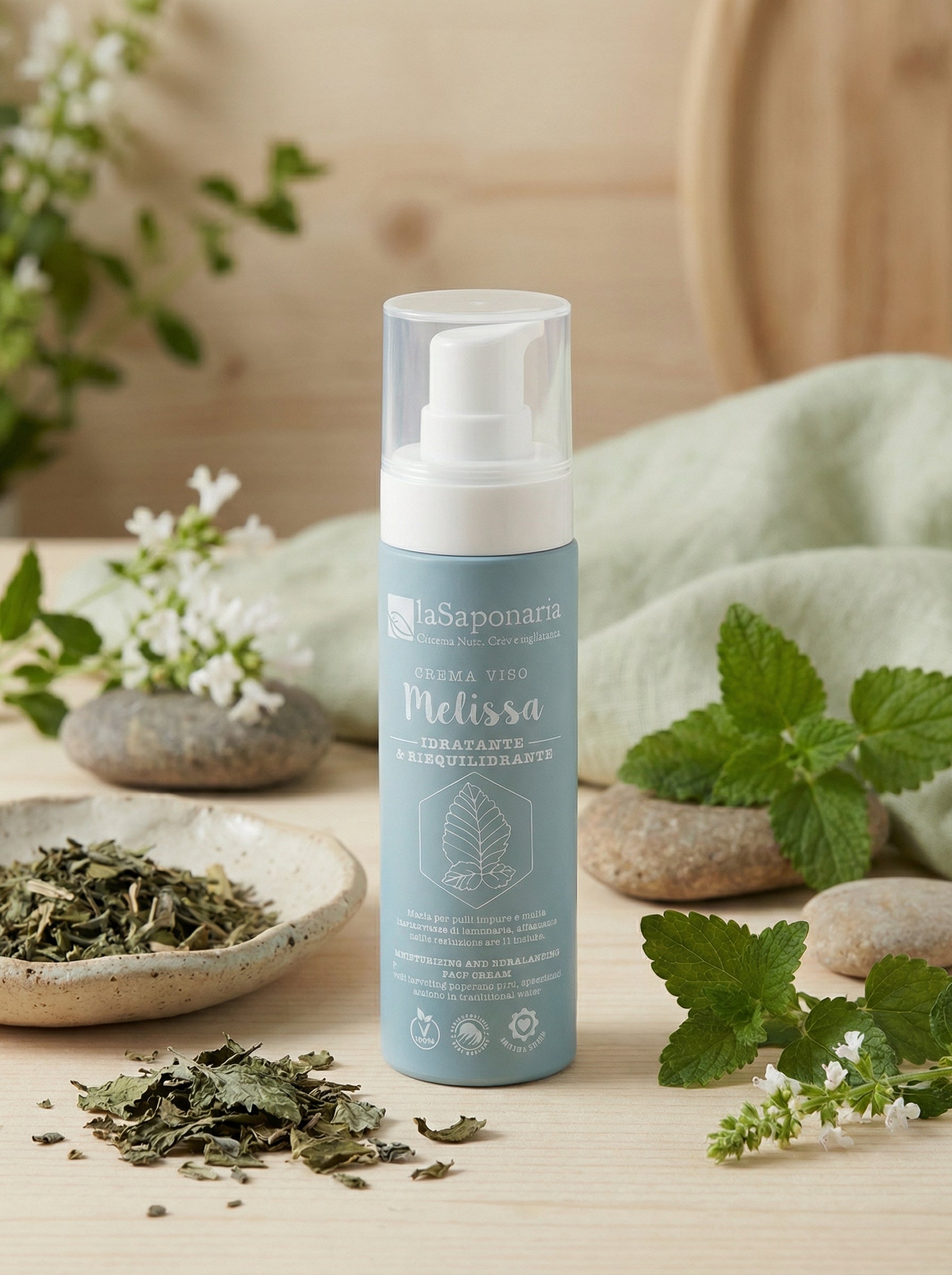 Crema viso idratante Melissa per Pelli Miste e Impure by La Saponaria — hero product photo