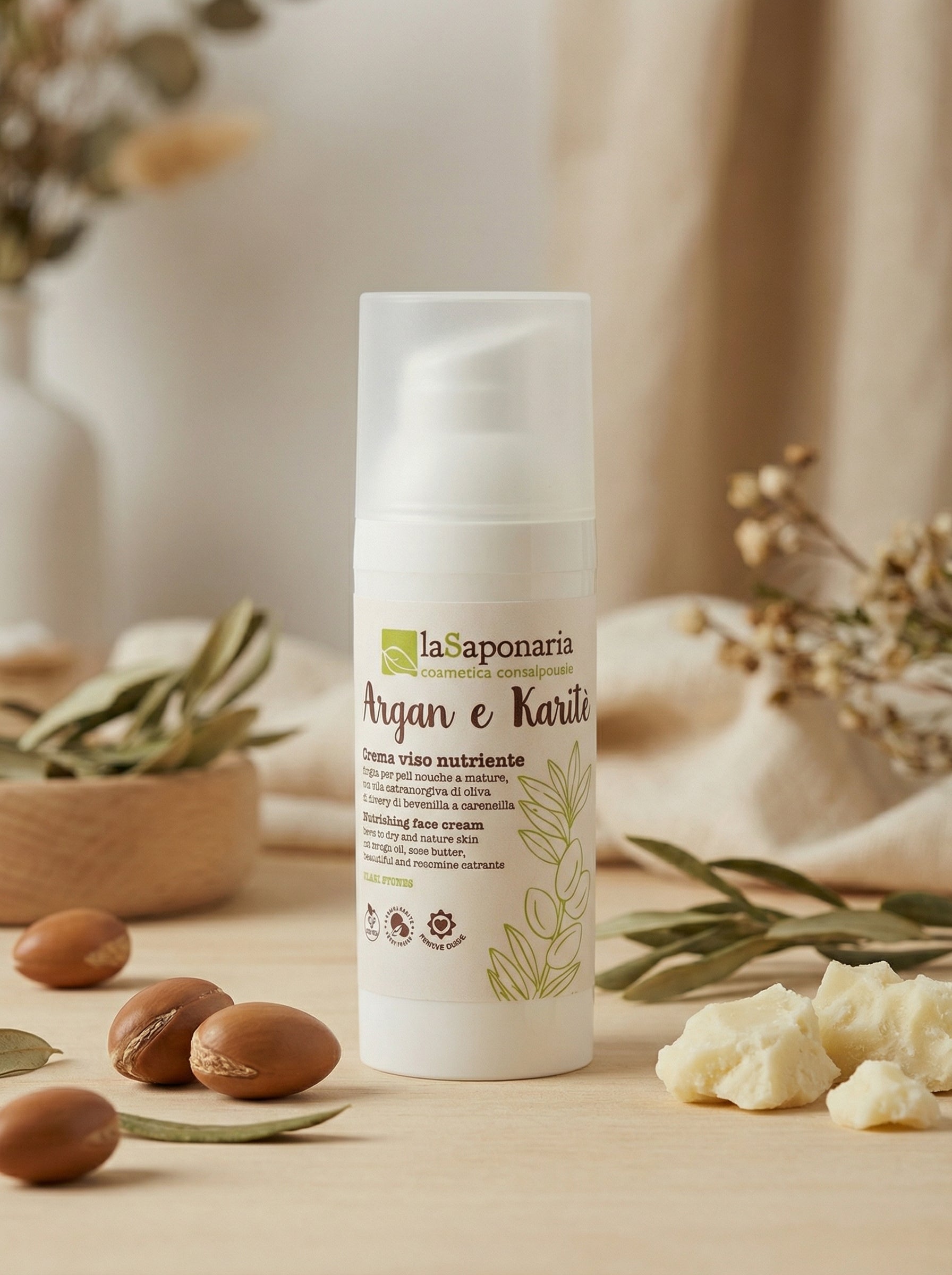 Crema viso nutriente - Argan e Karitè | Idratante e Tonificante by La Saponaria — hero product photo