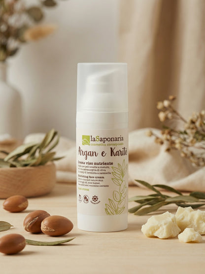Crema viso nutriente - Argan e Karitè | Idratante e Tonificante by La Saponaria — hero product photo