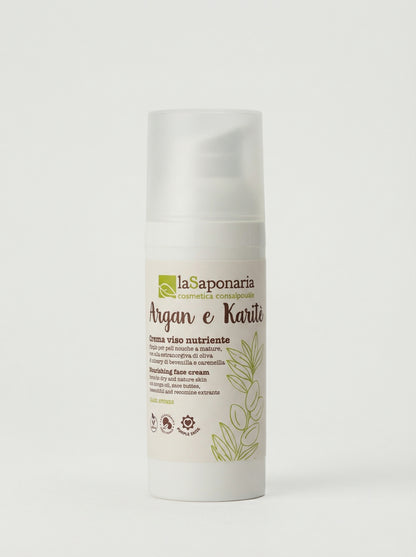 Crema viso nutriente - Argan e Karitè | Idratante e Tonificante by La Saponaria — product photo on white background