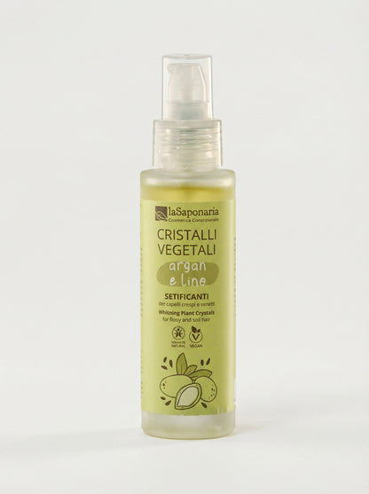Cristalli vegetali - ARGAN E LINO Capelli Nutriente Disciplinante by La Saponaria — product photo on white background