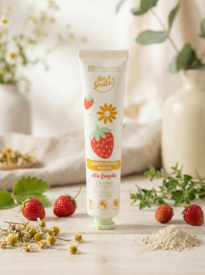 Dentifricio Lenitivo Bimbi Fragola - Senza Fluoro by La Saponaria — hero product photo