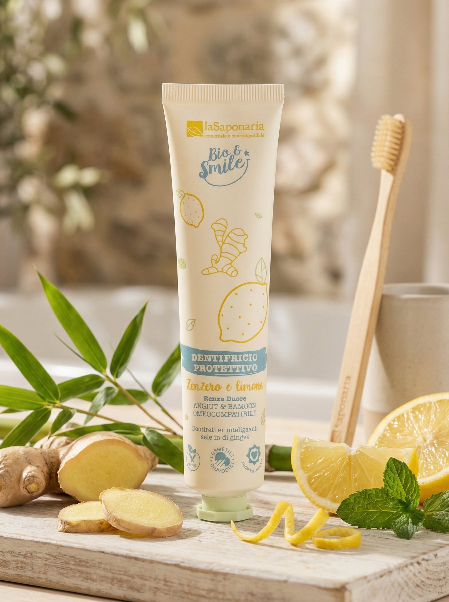 Dentifricio Protettivo Zenzero&Limone - Remineralizzante Omeocompatibile by La Saponaria — hero product photo