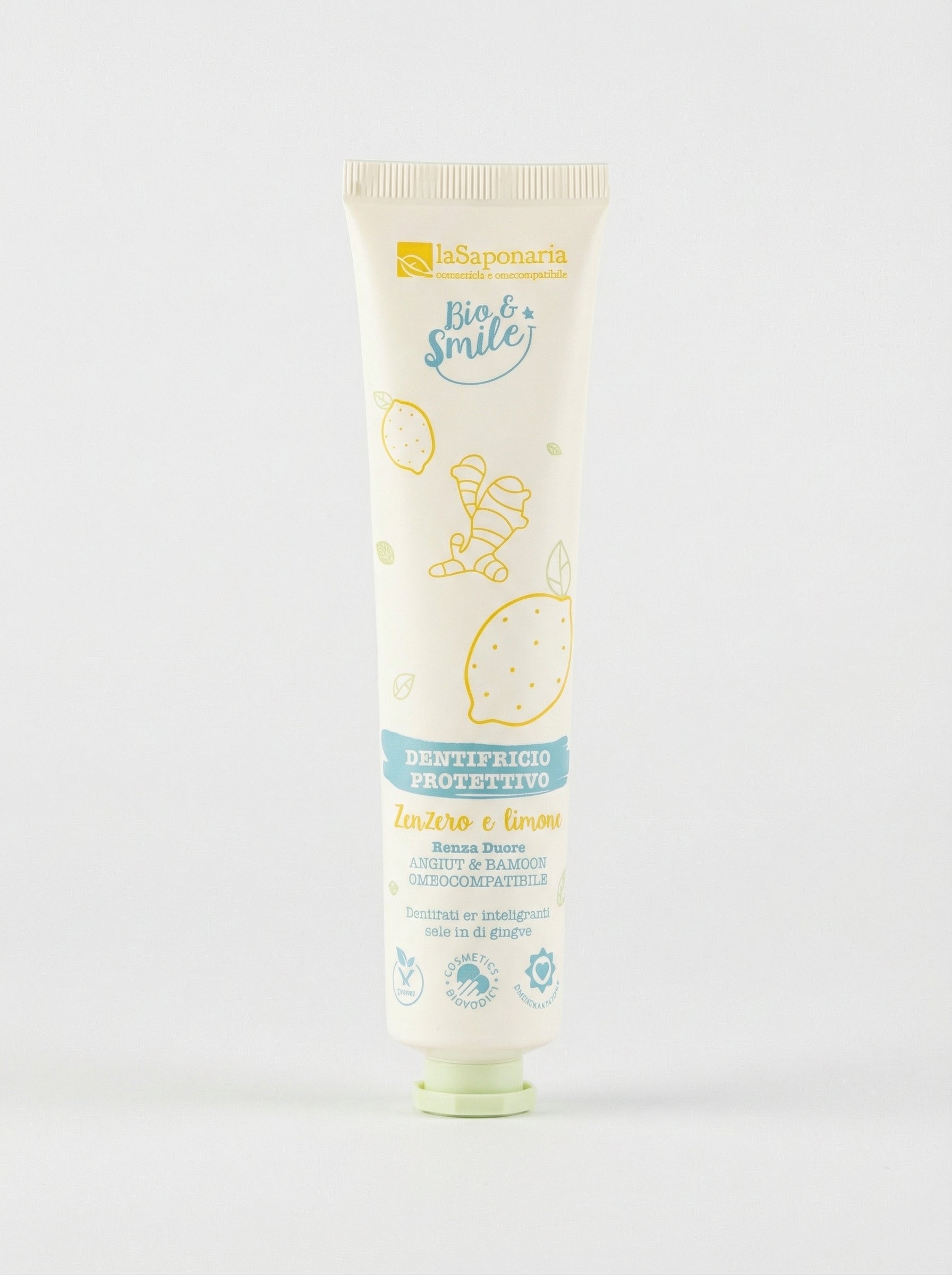 Dentifricio Protettivo Zenzero&Limone - Remineralizzante Omeocompatibile by La Saponaria — product photo on white background