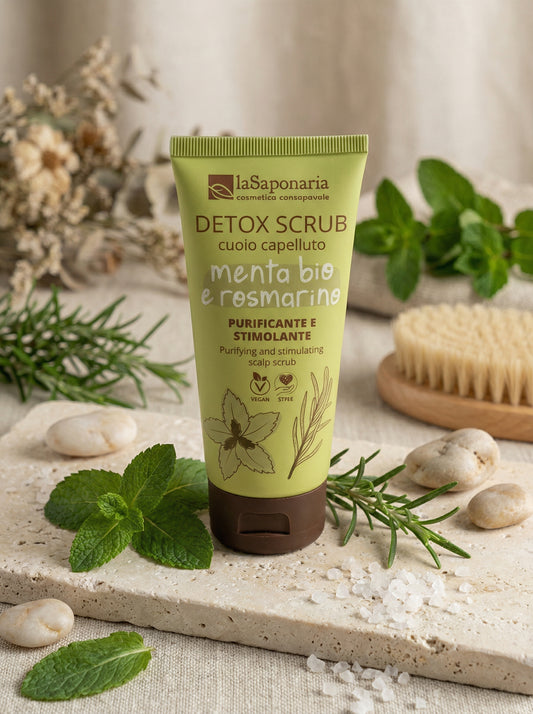 Detox Scrub cuoio capelluto Menta Bio e Rosmarino Purificante e Stimolante by La Saponaria — hero product photo