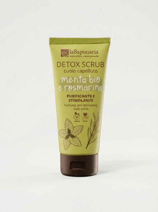 Detox Scrub cuoio capelluto Menta Bio e Rosmarino Purificante e Stimolante by La Saponaria — product photo on white background