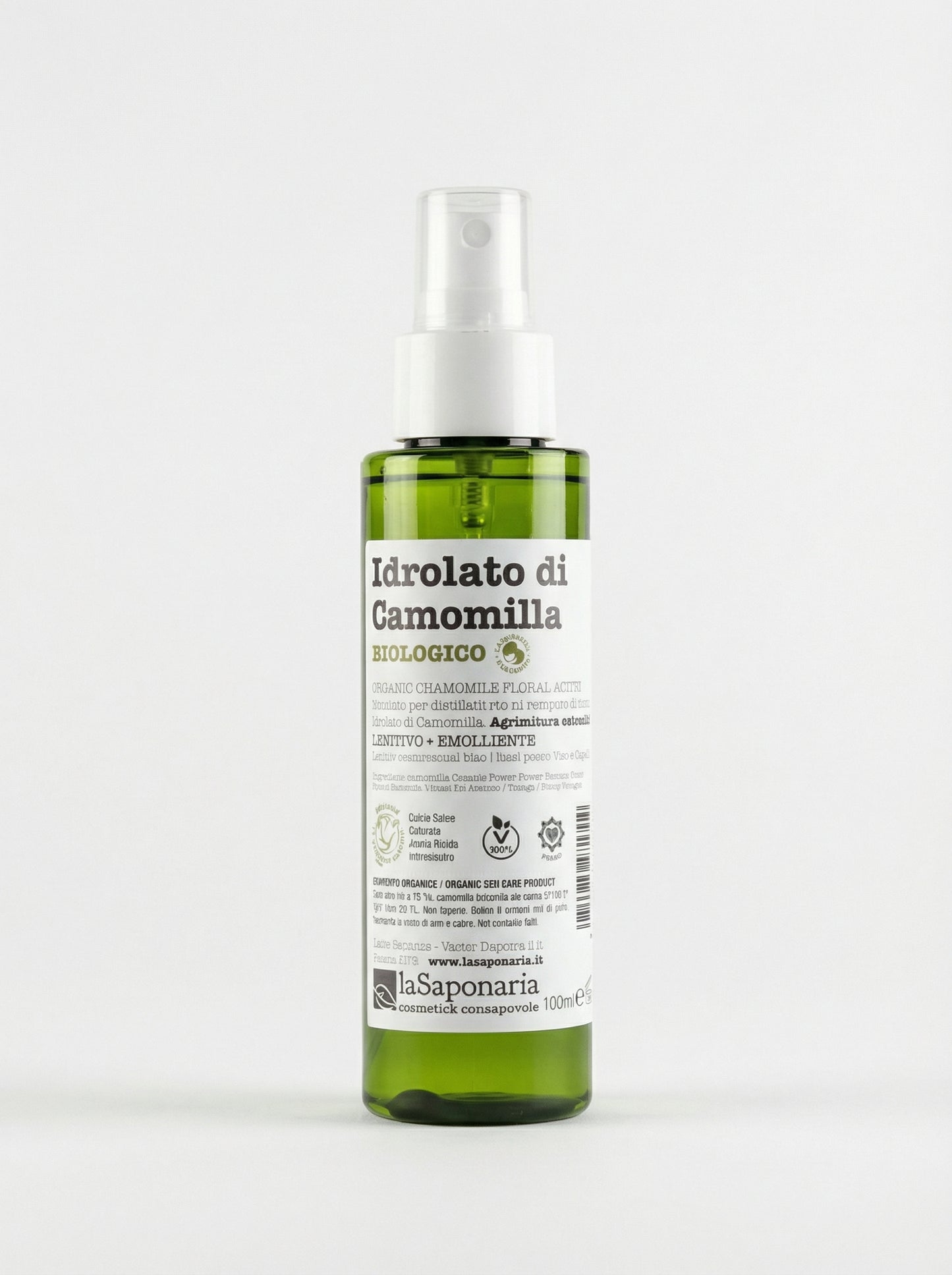 Idrolato di camomilla bio Lenitivo e Rinfrescante Viso e Capelli by La Saponaria — product photo on white background
