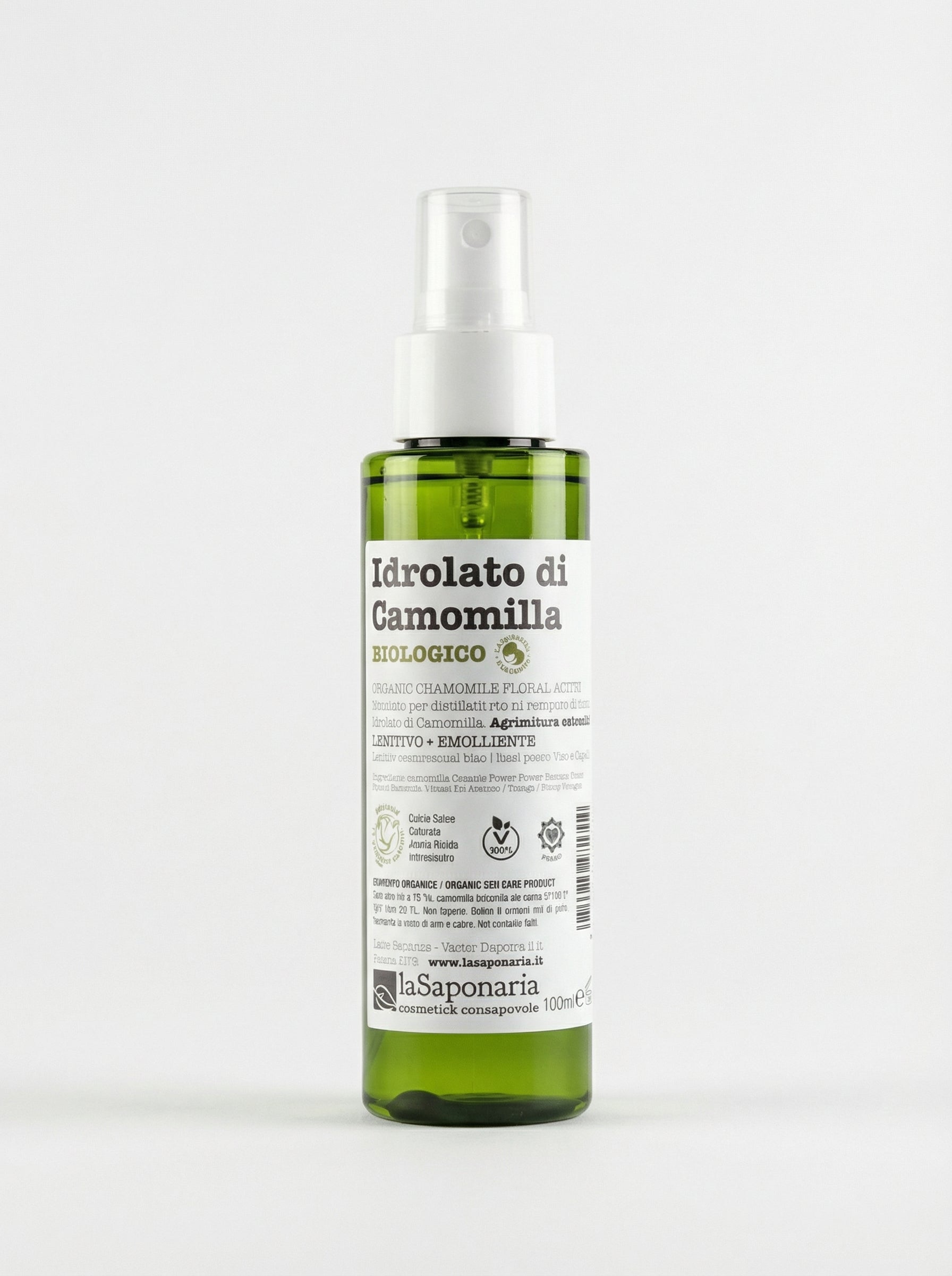 Idrolato di camomilla bio Lenitivo e Rinfrescante Viso e Capelli by La Saponaria — product photo on white background
