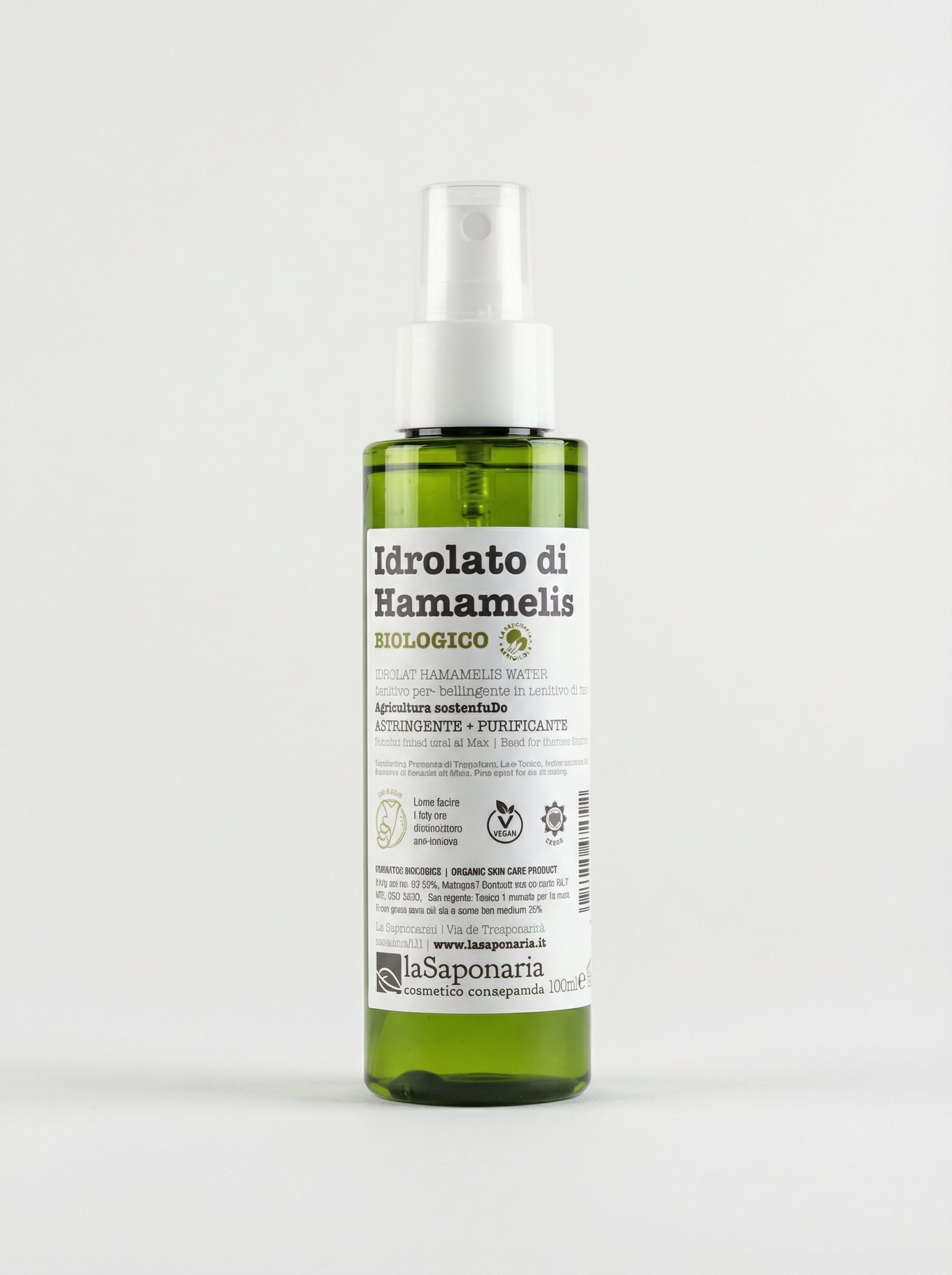 Idrolato di Hamamelis Bio - Tonico Astringente e Lenitivo Viso by La Saponaria — product photo on white background