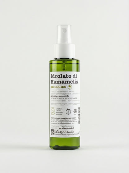 Idrolato di Hamamelis Bio - Tonico Astringente e Lenitivo Viso by La Saponaria — product photo on white background