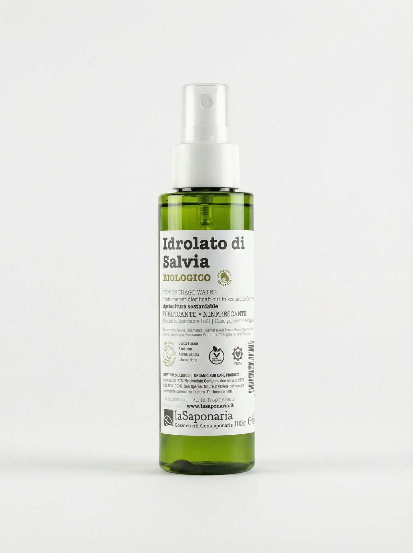 Idrolato di salvia bio Tonico Purificante Viso e Capelli by La Saponaria — product photo on white background