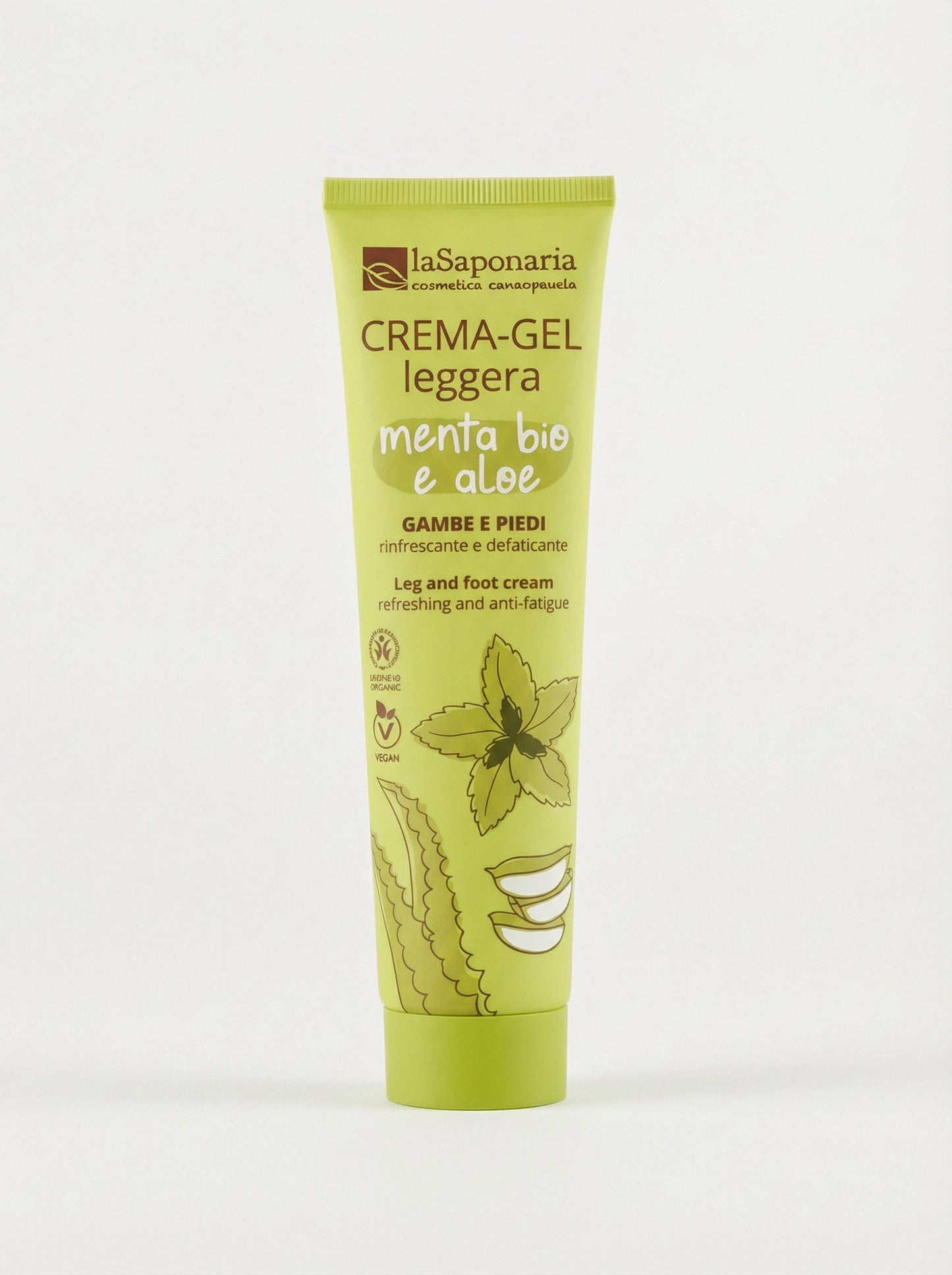 Crema-Gel Leggera Menta Bio e Aloe Defaticante e Rinfrescante by La Saponaria — product photo on white background