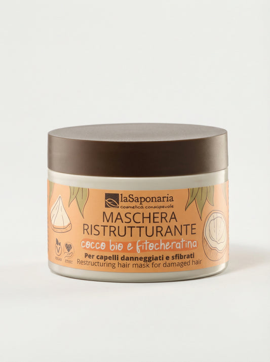 Maschera ristrutturante cocco bio e fitocheratina - Capelli Danneggiati by La Saponaria — product photo on white background