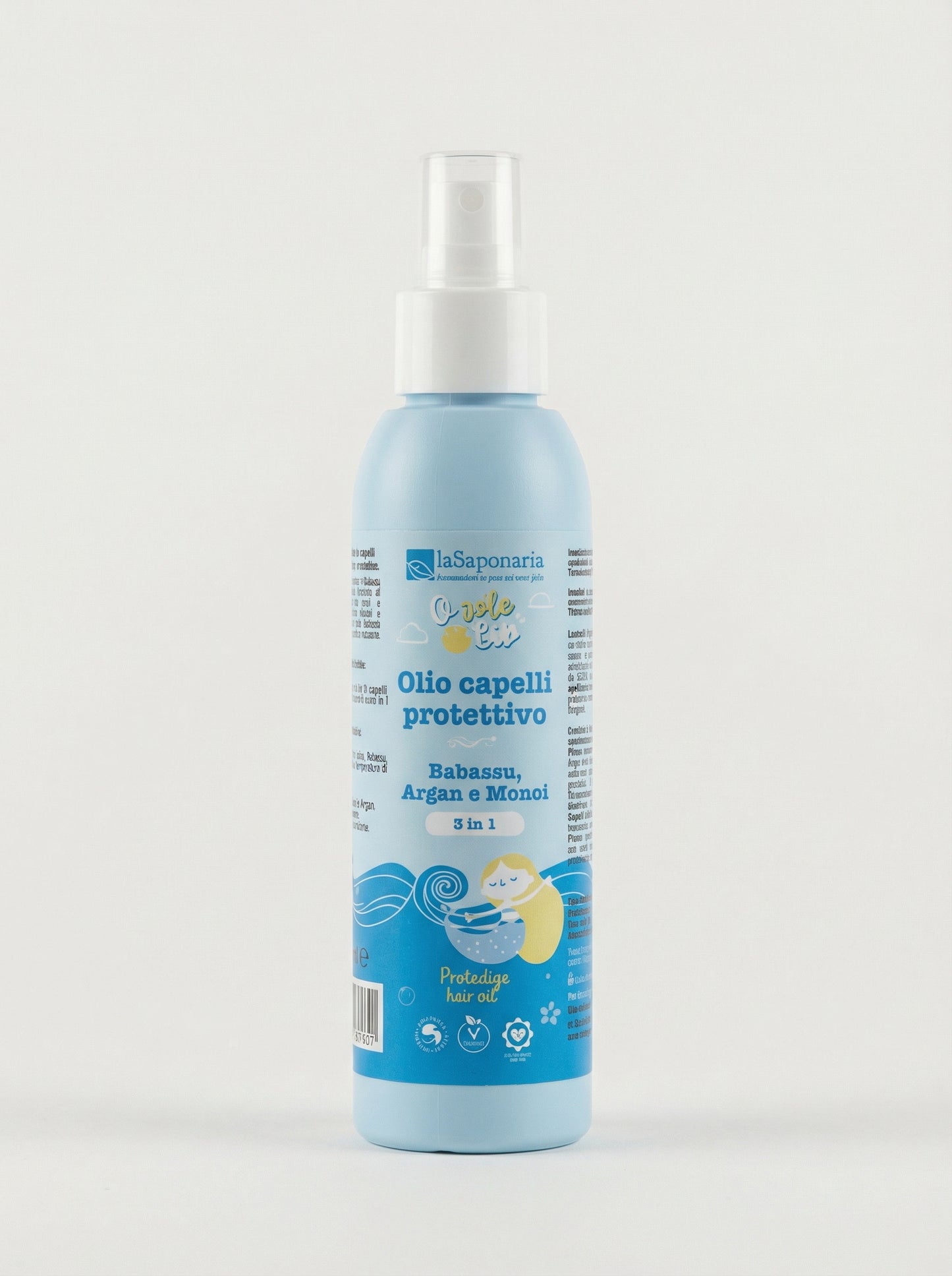 Olio capelli protettivo 3 in 1 - Aloha - Nutriente e Termoprotettore by La Saponaria — product photo on white background