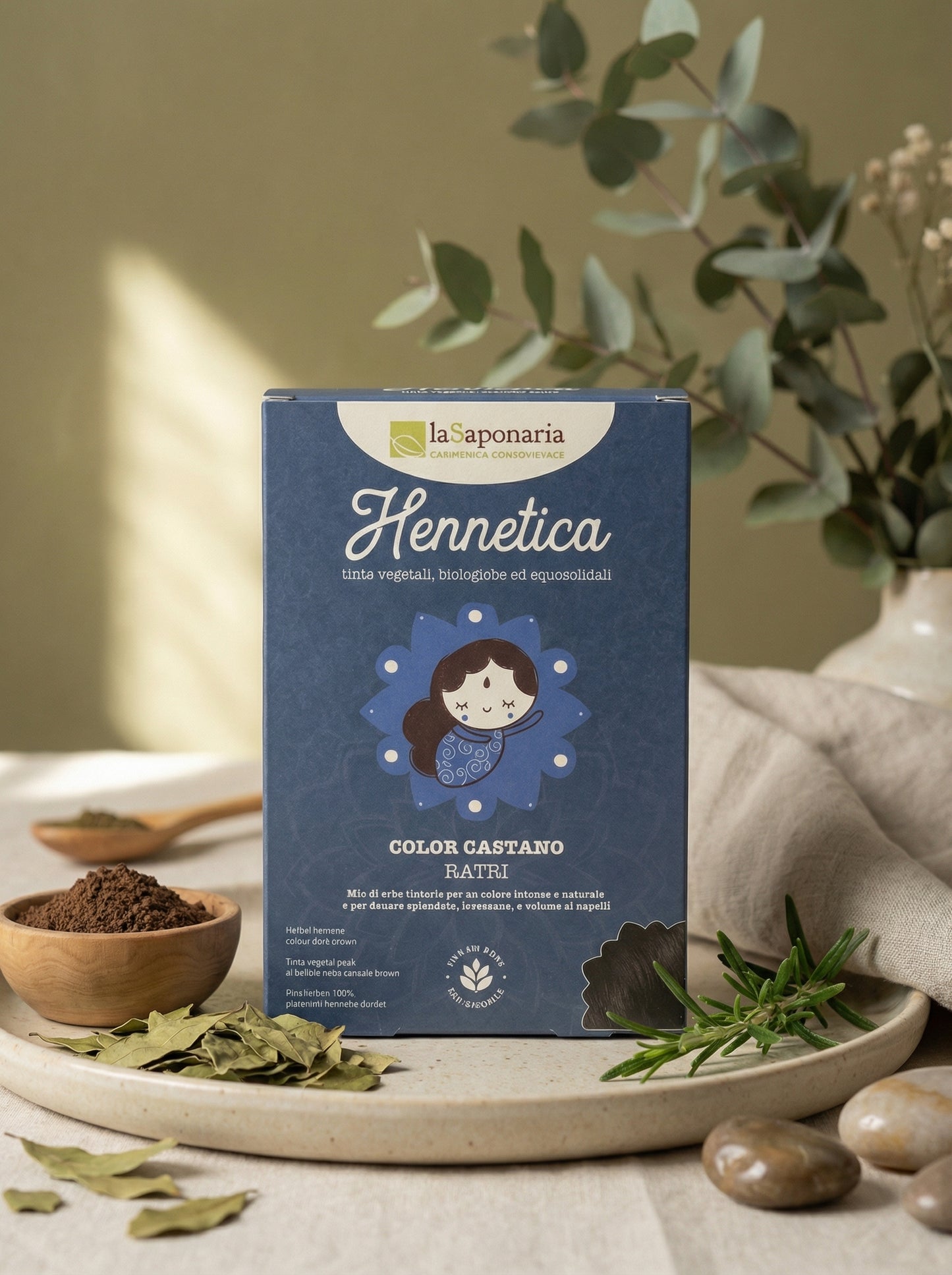 Tinta vegetale castano scuro Ratri - Copre i Bianchi e Rinforza by La Saponaria — hero product photo