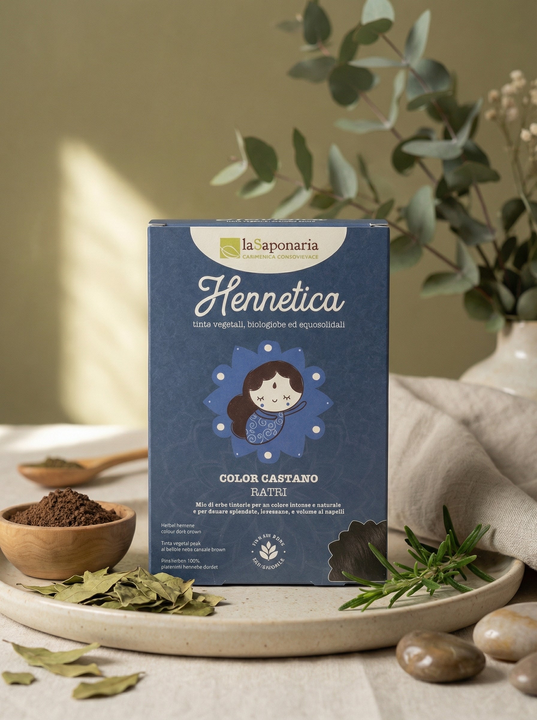 Tinta vegetale castano scuro Ratri - Copre i Bianchi e Rinforza by La Saponaria — hero product photo