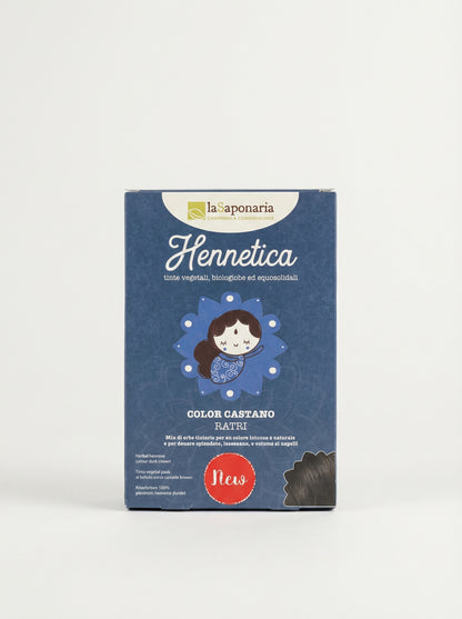 Tinta vegetale castano scuro Ratri - Copre i Bianchi e Rinforza by La Saponaria — product photo on white background