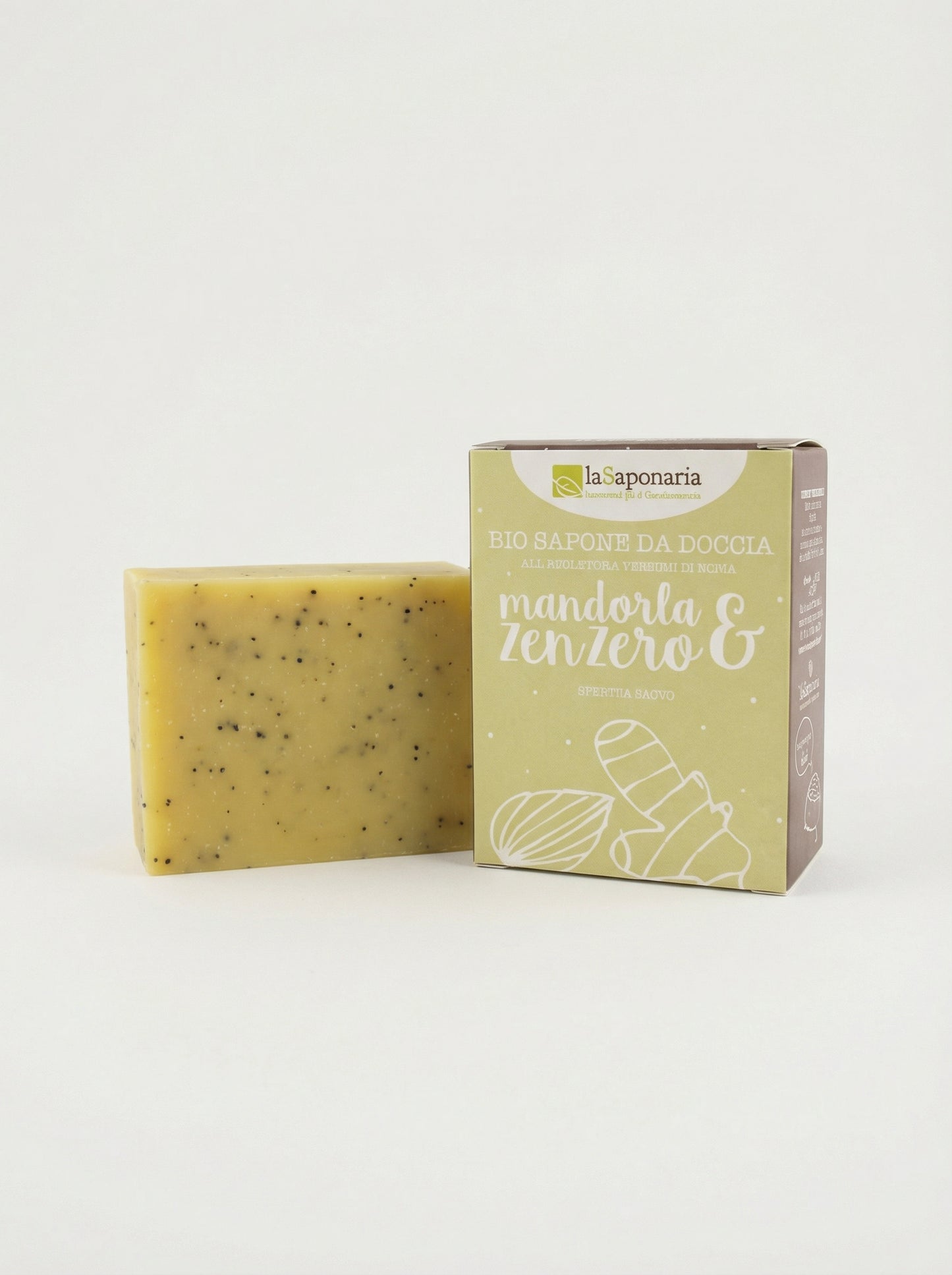 Sapone da doccia mandorla e zenzero - Sapone Doccia Scrub Levigante by La Saponaria — product photo on white background