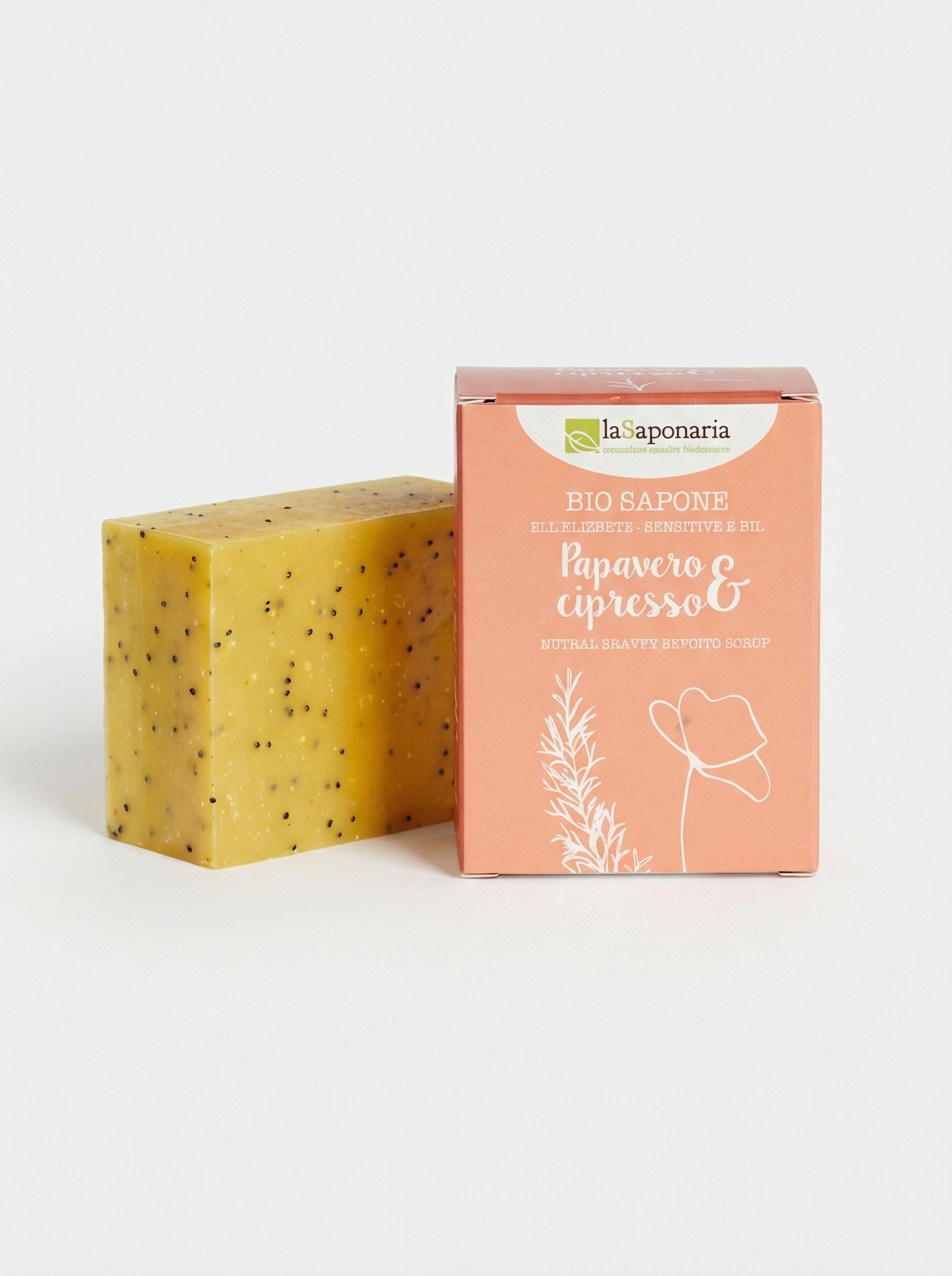Sapone papavero e cipresso - Sapone Rivitalizzante Esfoliante by La Saponaria — product photo on white background