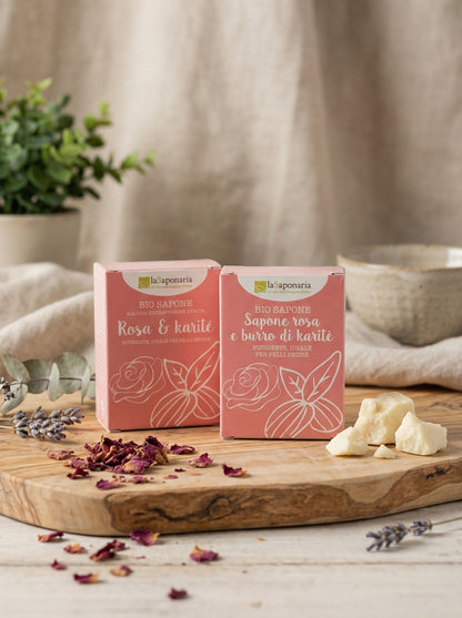 Sapone rosa e burro di karitè - Nutriente e Addolcente by La Saponaria — hero product photo