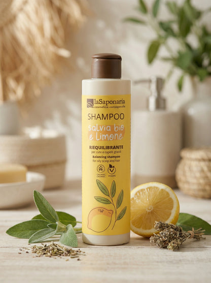 Shampoo Salvia Bio e Limone Riequilibrante by La Saponaria — hero product photo