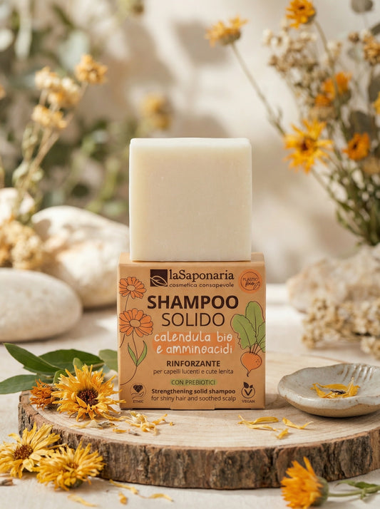 Shampoo Solido Rinforzante Calendula Bio e Amminoacidi by La Saponaria — hero product photo