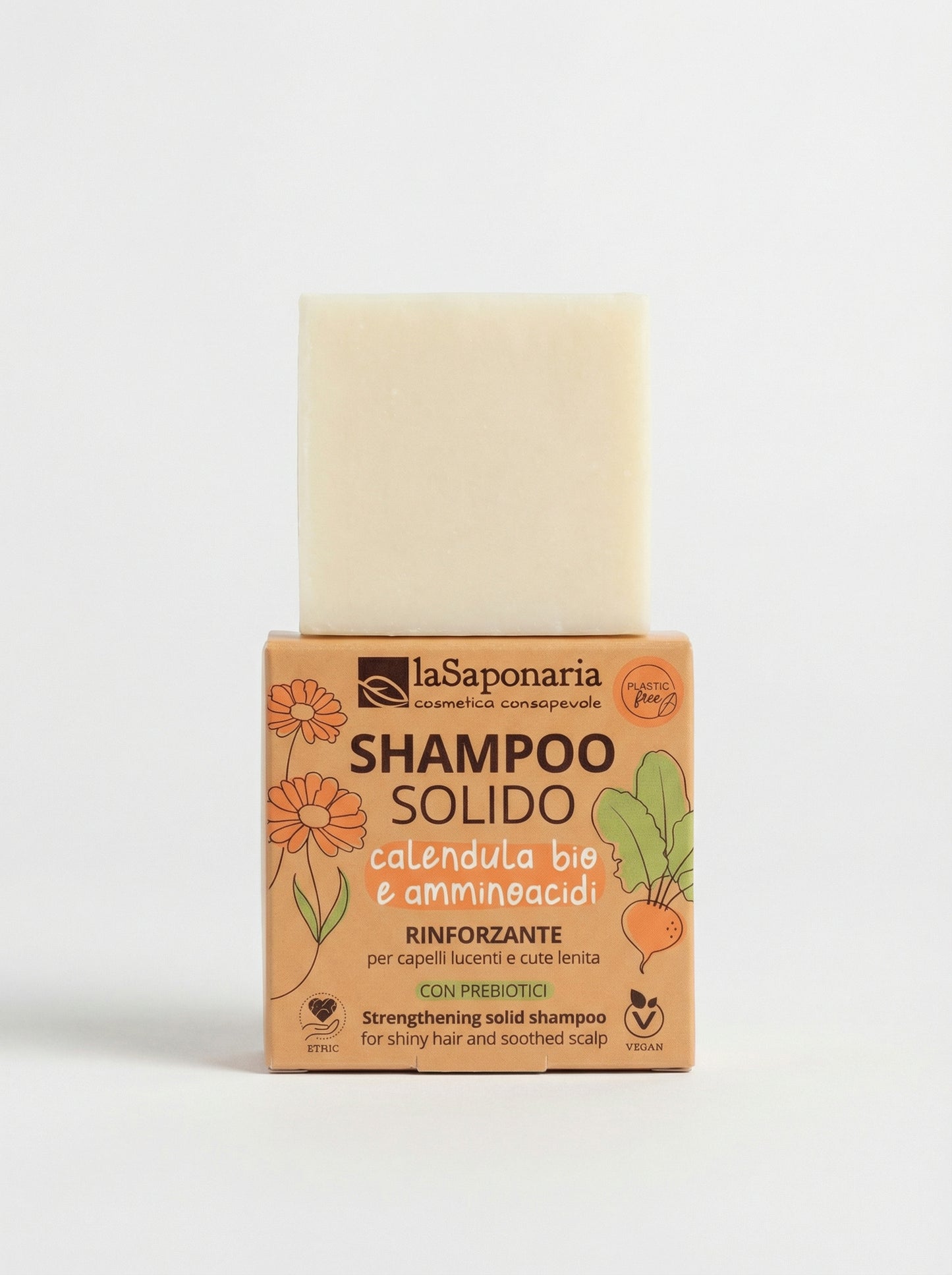 Shampoo Solido Rinforzante Calendula Bio e Amminoacidi by La Saponaria — product photo on white background