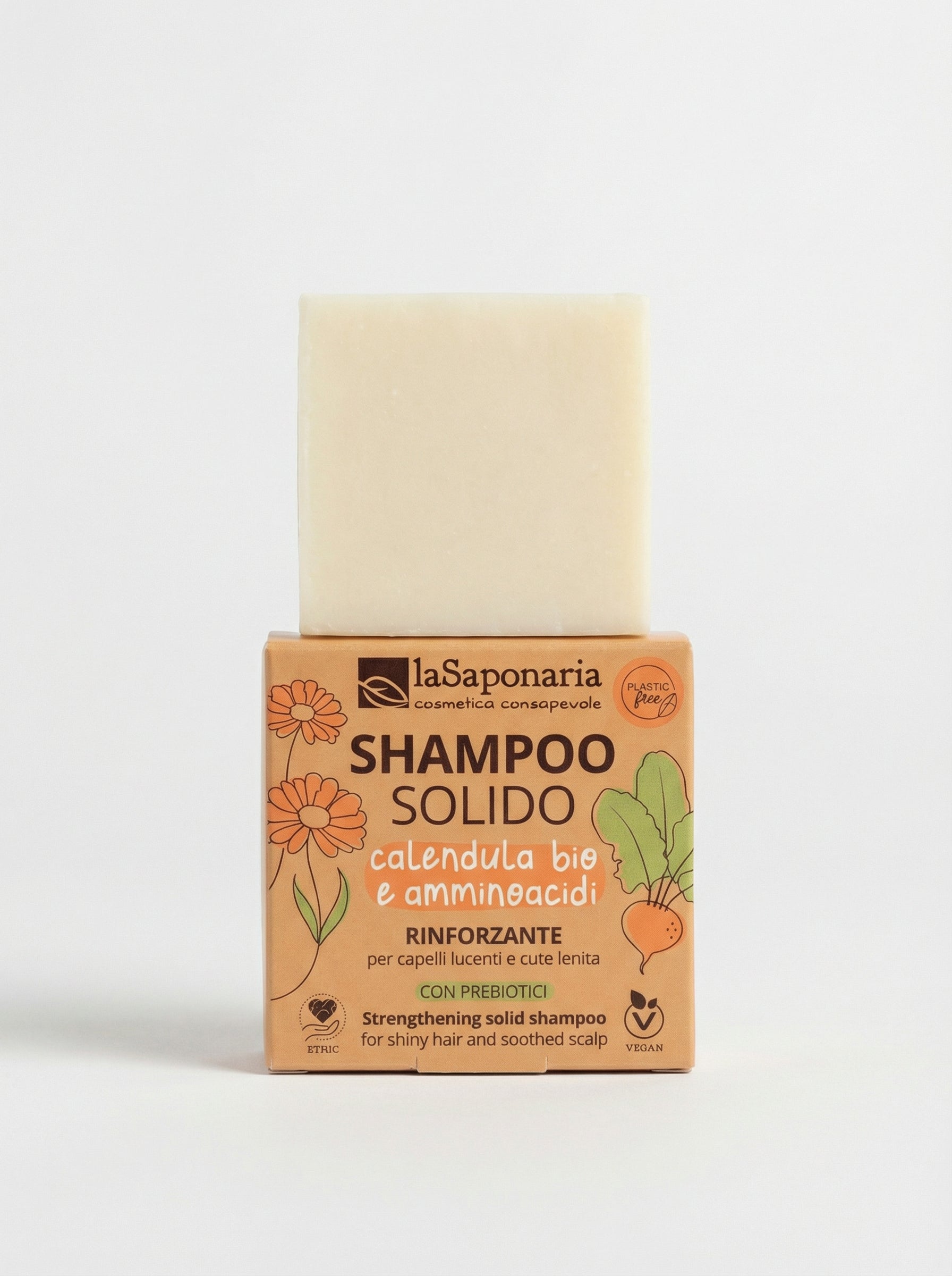 Shampoo Solido Rinforzante Calendula Bio e Amminoacidi by La Saponaria — product photo on white background