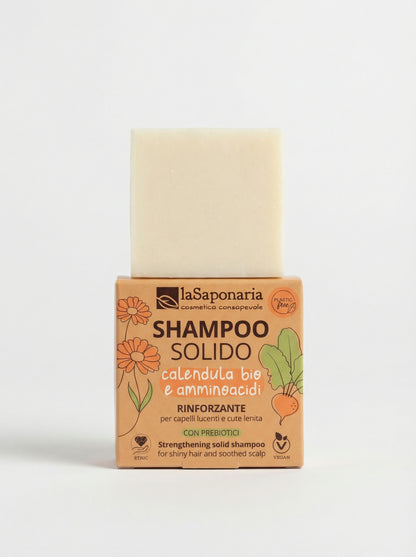 Shampoo Solido Rinforzante Calendula Bio e Amminoacidi by La Saponaria — product photo on white background