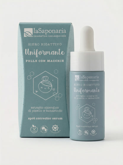 Siero viso bio attivo uniformante per pelle luminosa by La Saponaria — product photo on white background
