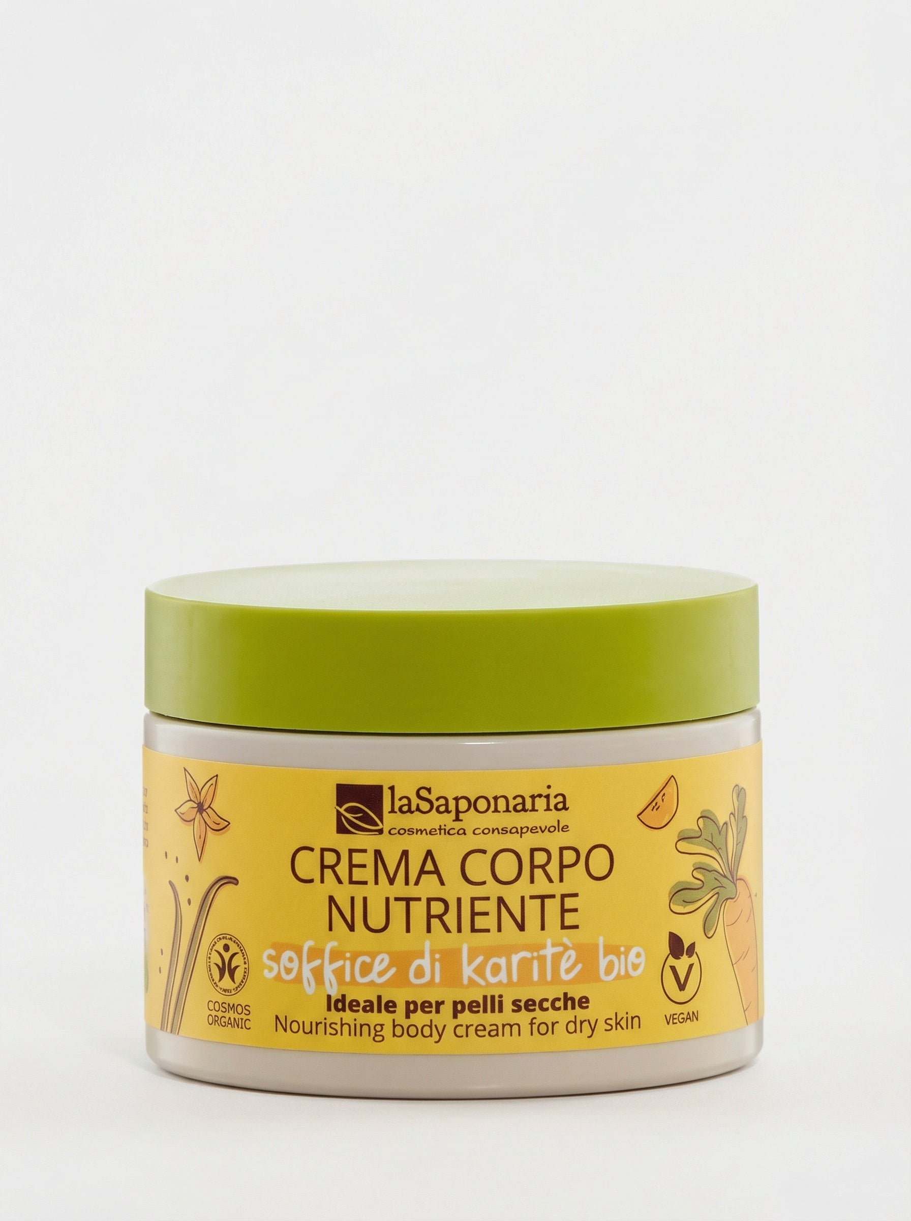Soffice di Karitè Carota e Vaniglia Crema Corpo Nutriente by La Saponaria — product photo on white background