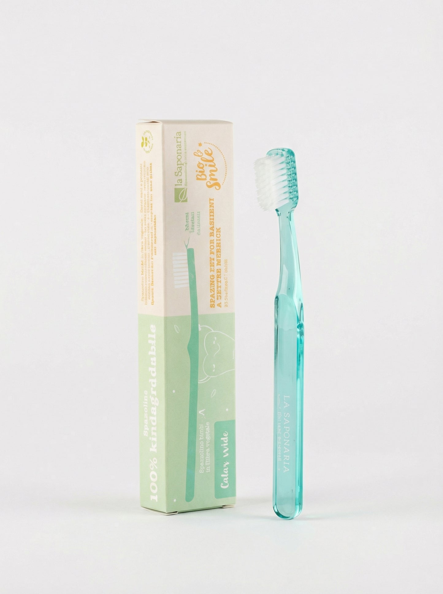 Spazzolino bimbi in fibra vegetale - Denti sani e protetti by La Saponaria — product photo on white background