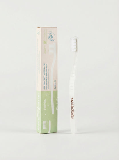 Spazzolino fibra vegetale - setole medie, biodegradabile by La Saponaria — product photo on white background