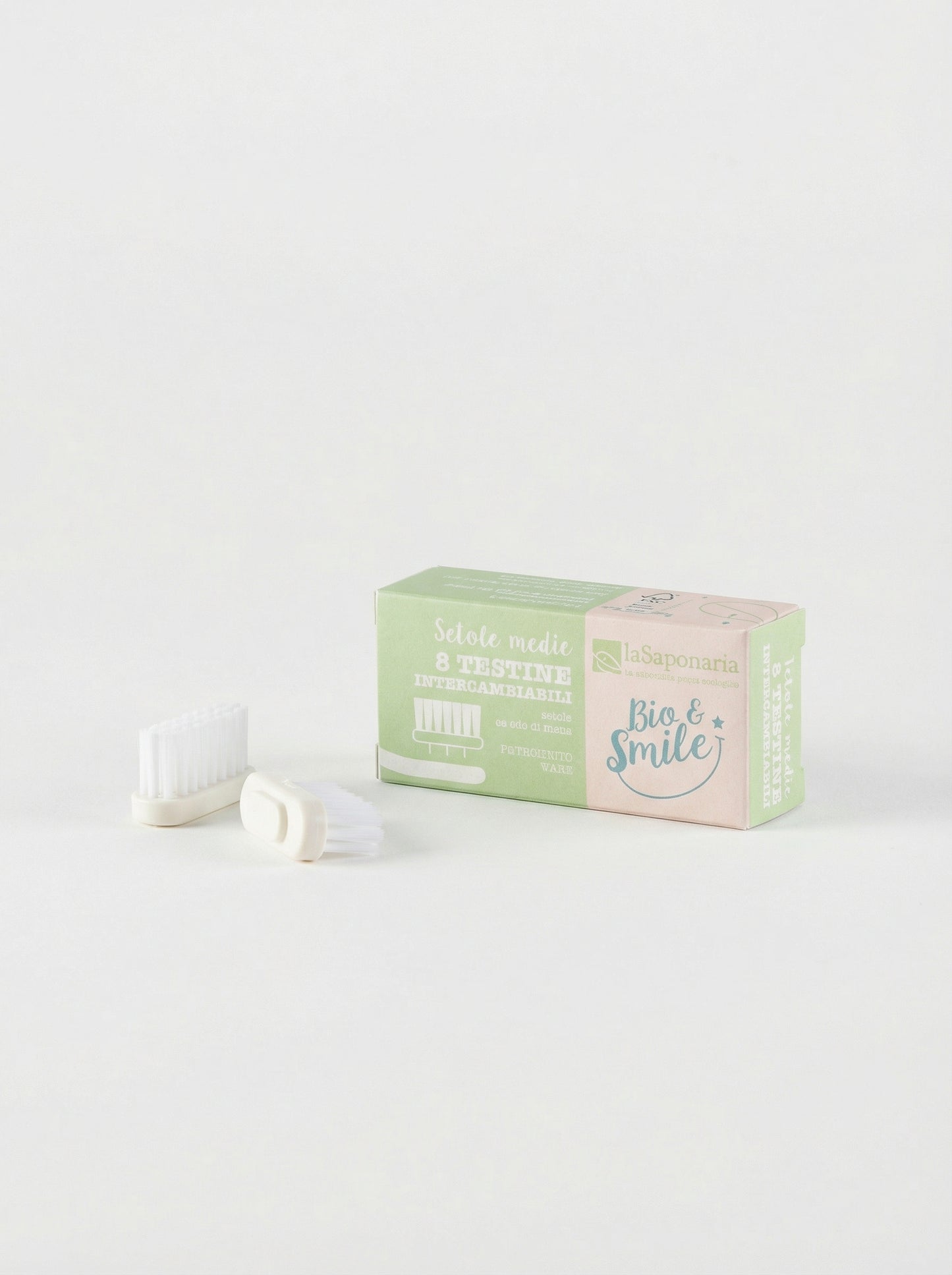 Testine Intercambiabili setole medie per Spazzolino - Ricambio Ecologico by La Saponaria — product photo on white background