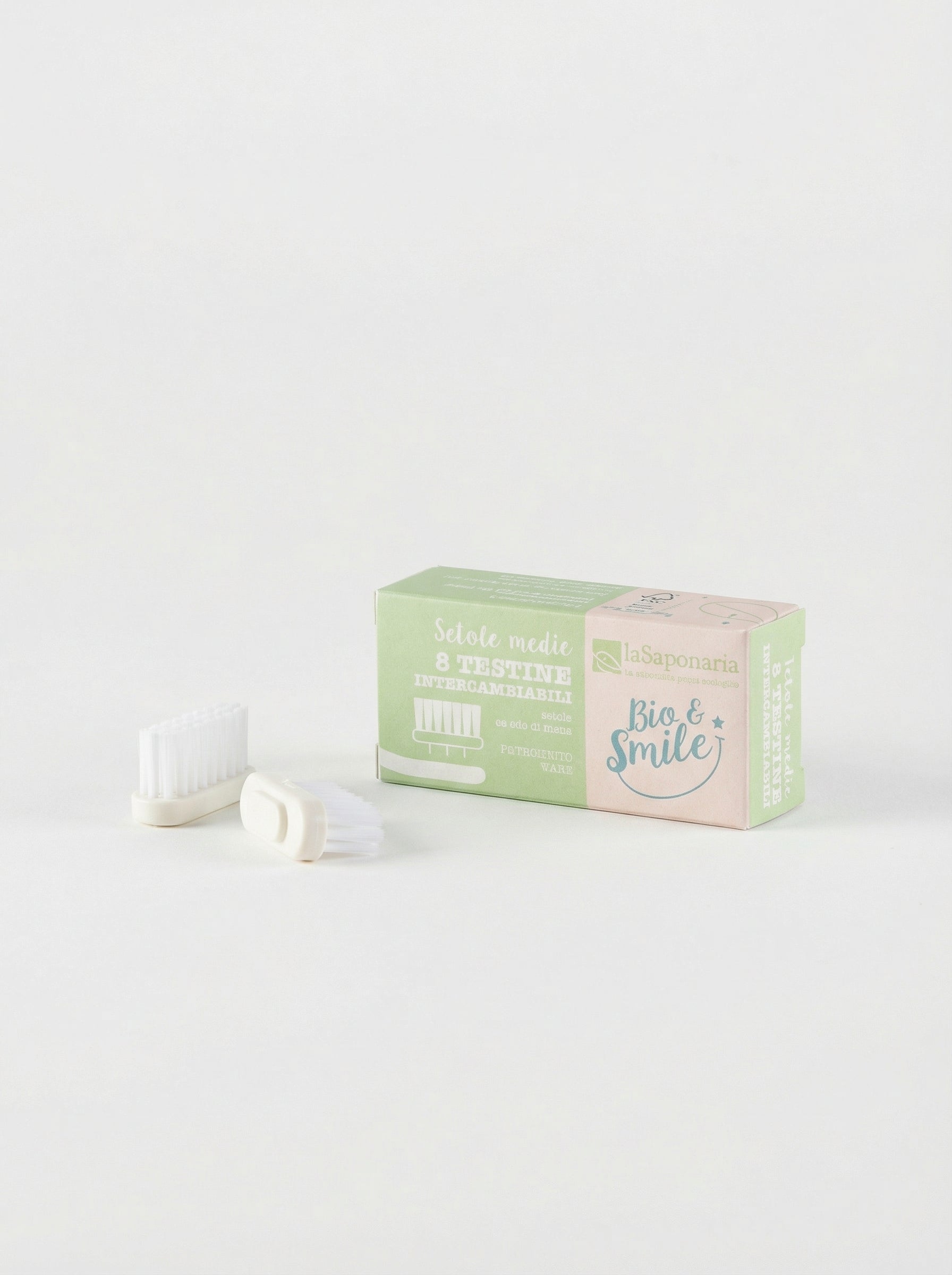 Testine Intercambiabili setole medie per Spazzolino - Ricambio Ecologico by La Saponaria — product photo on white background