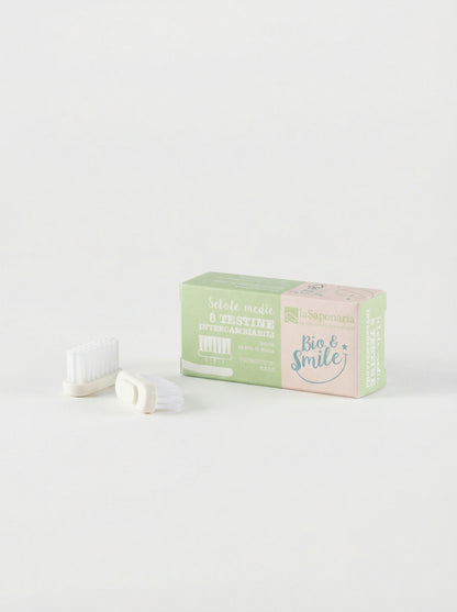 Testine Intercambiabili setole medie per Spazzolino - Ricambio Ecologico by La Saponaria — product photo on white background