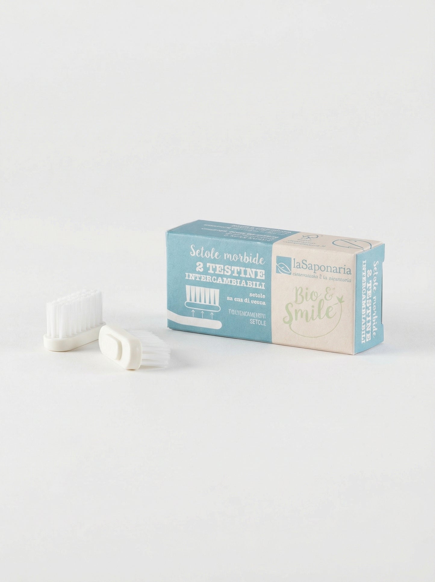 Testine Intercambiabili setole morbide per Spazzolino Bio&Smile by La Saponaria — product photo on white background