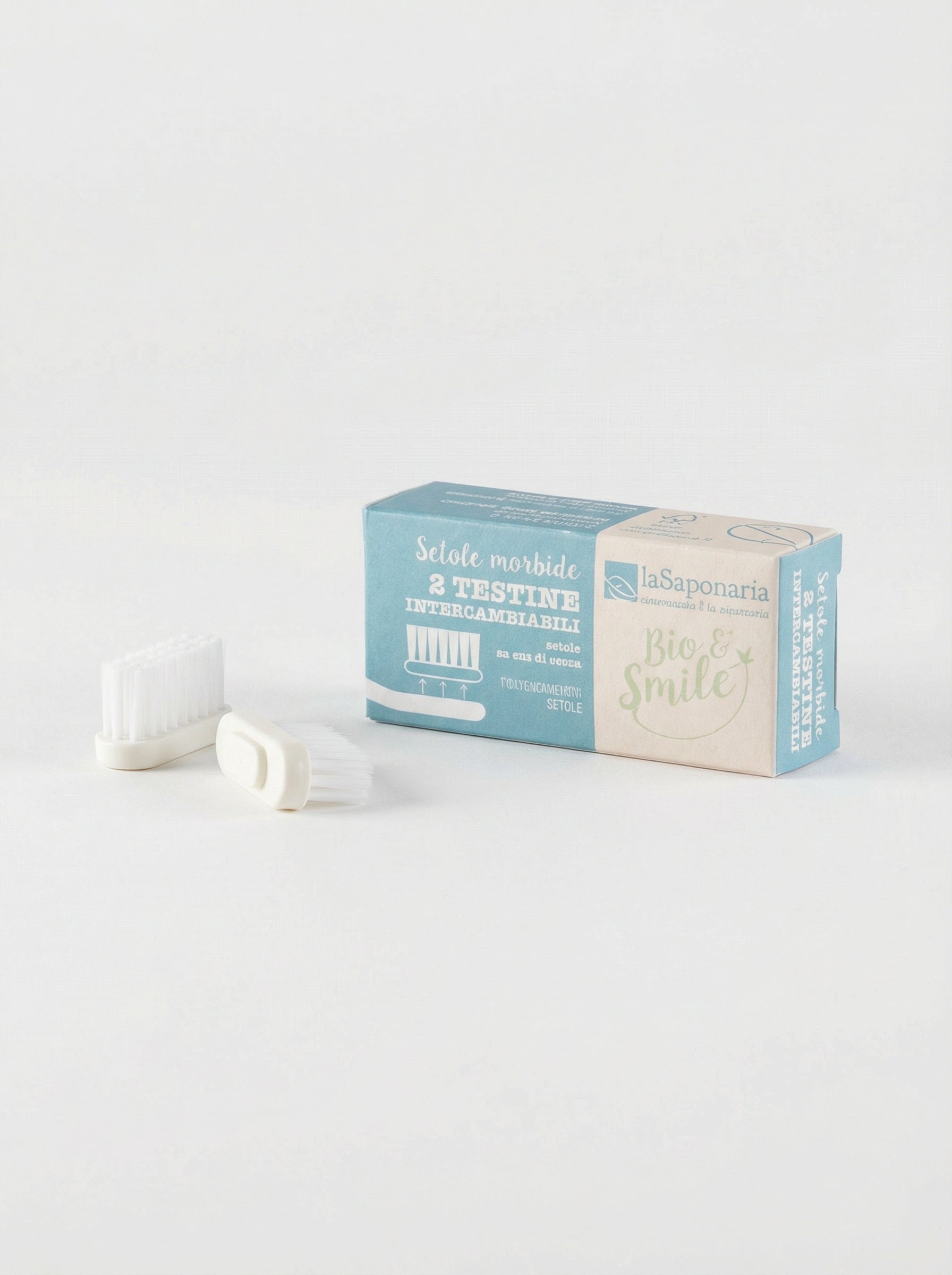 Testine Intercambiabili setole morbide per Spazzolino Bio&Smile by La Saponaria — product photo on white background