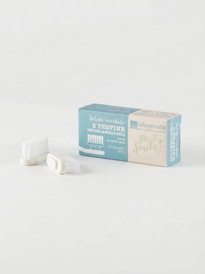 Testine Intercambiabili setole morbide per Spazzolino Bio&Smile by La Saponaria — product photo on white background